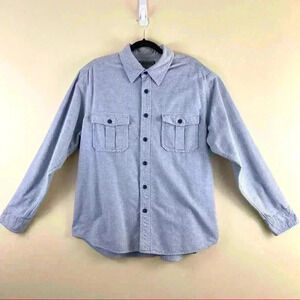 EDDIE BAUER Grey Button Down Long Sleeve Flannel Outdoor Collared Shirt Size XL